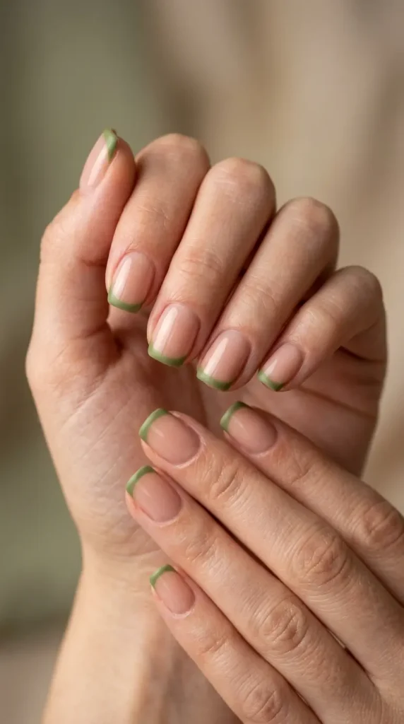 Matcha Green French Tips