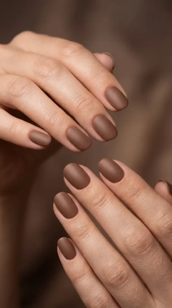 Matte Cappuccino Nails