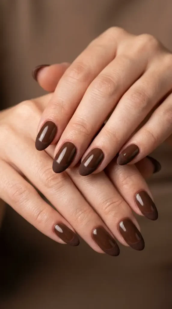 Matte Chocolate French Tips