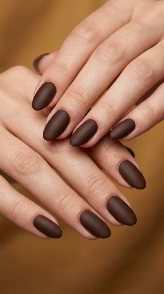 Matte Chocolate Nails
