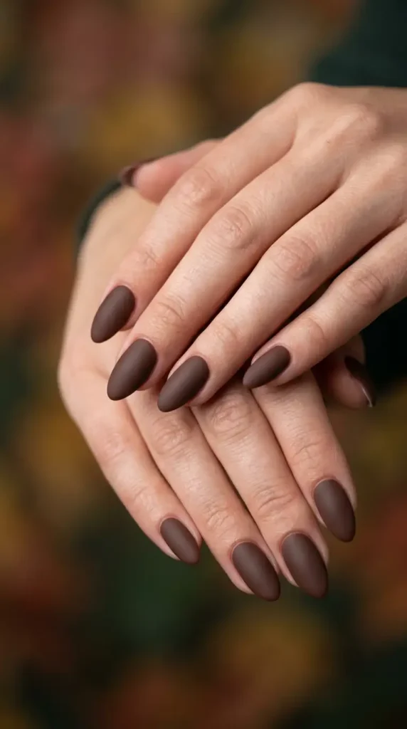 Matte Cocoa Almond Nails