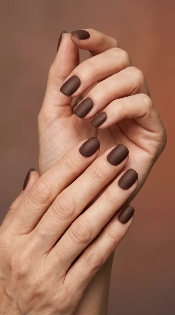 Matte Mocha Nails
