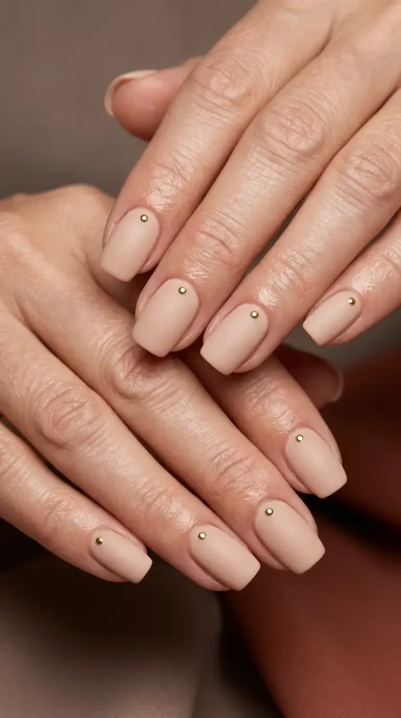 Matte Nude with Tiny Gold Studs