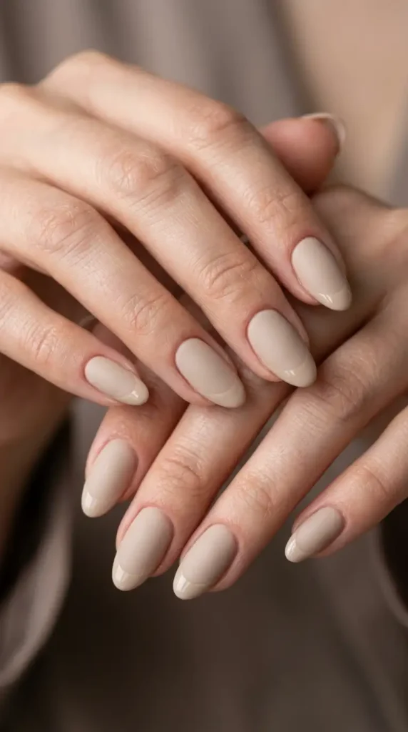 Matte Oatmeal Nails with Glossy Tips