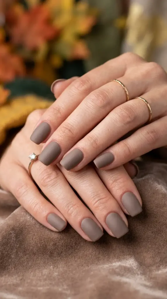 Matte Taupe Nails