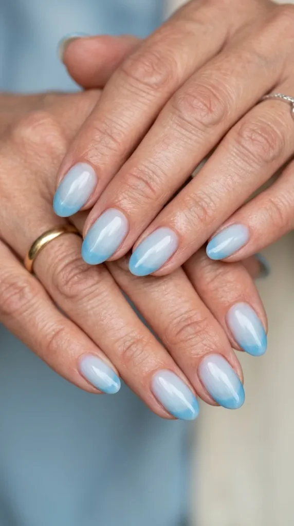 Milky Blue French Tips