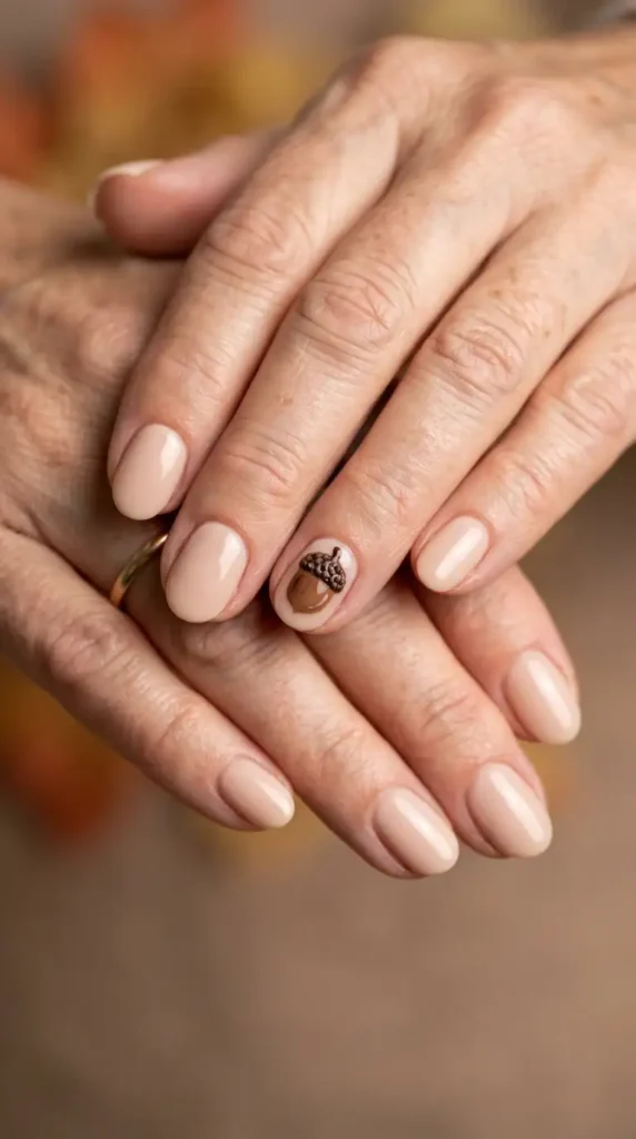Minimal Acorn Nail Art
