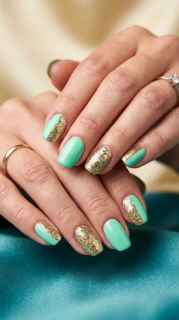 Mint & Gold Glitter Combo