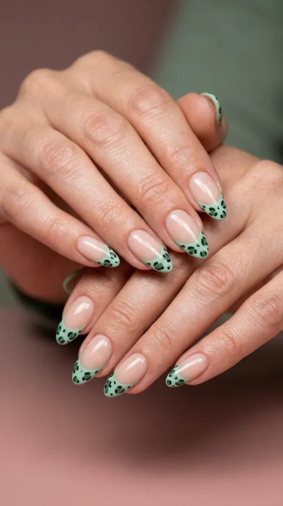 Mint Green Leopard Tips