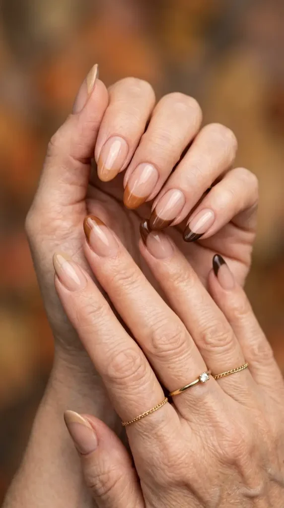 Mixed Brown French Tips