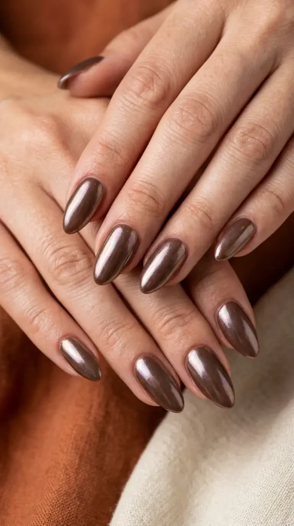 Mocha Glazed Donut Nails