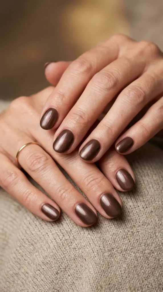 Mocha Glazed Round Nails