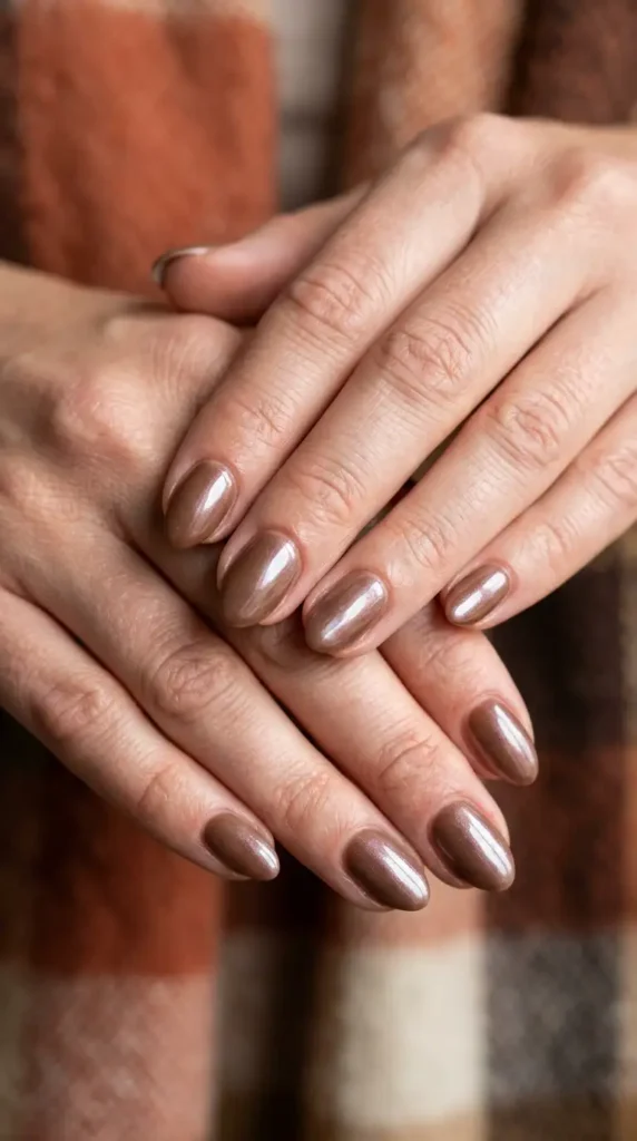 Mocha Glazed Short Nails