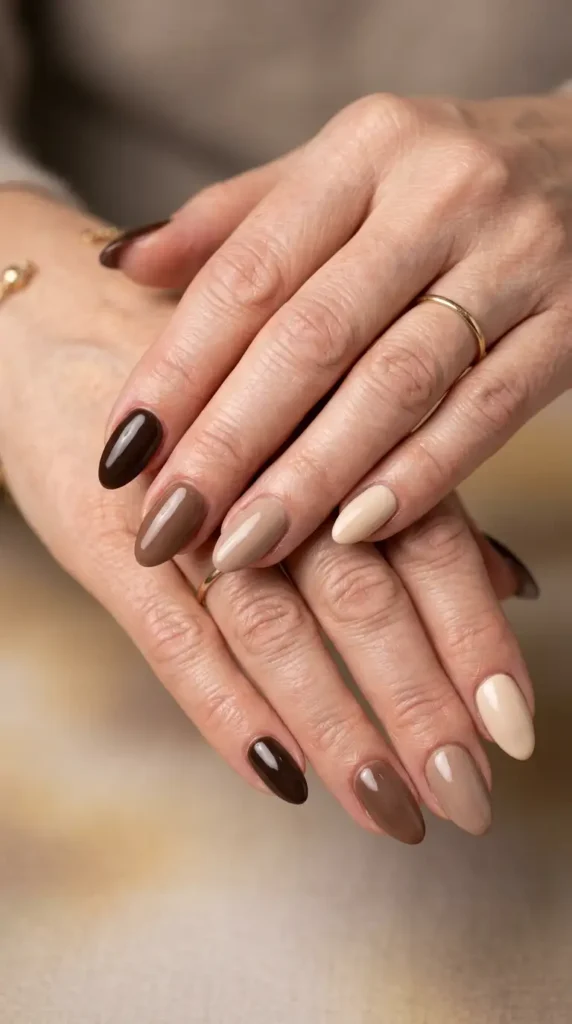Mocha Gradient Ombre Nails