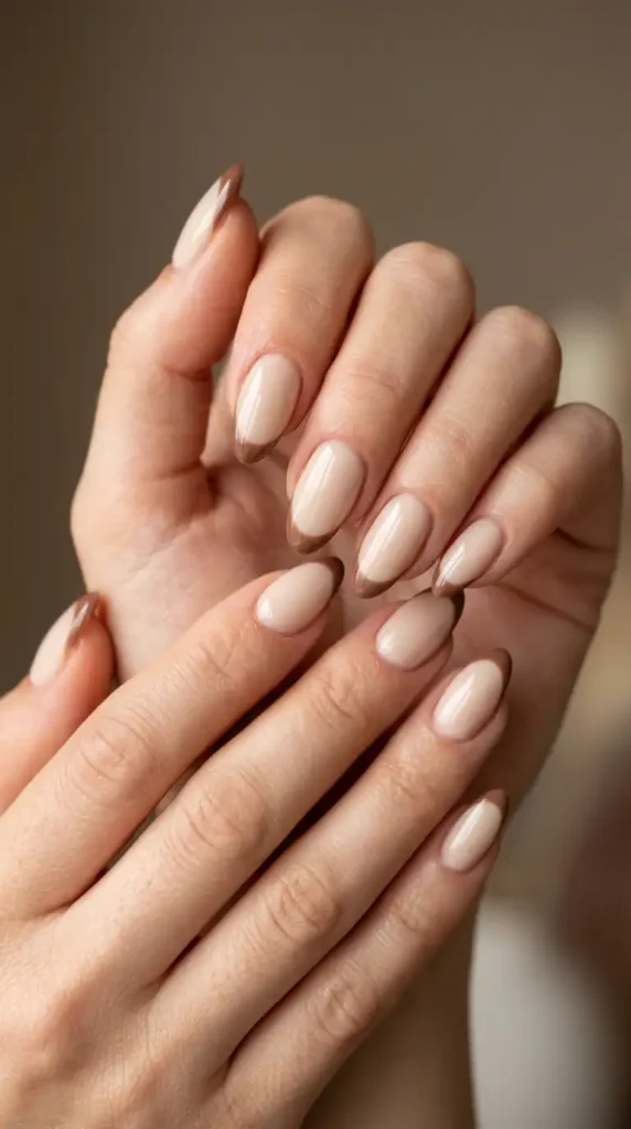 Mocha Latte French Tips