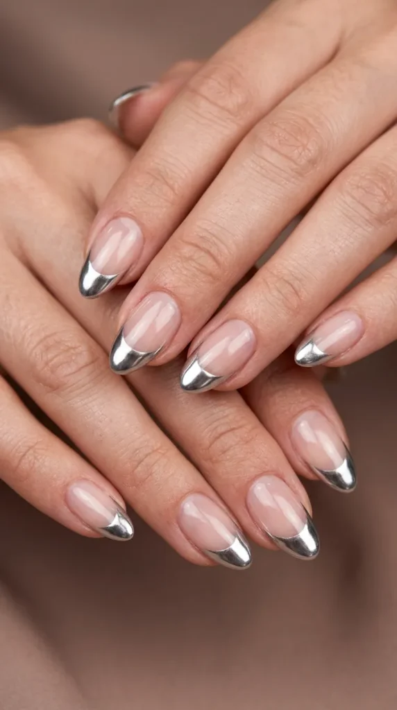 Modern Chrome French Manicure Ideas