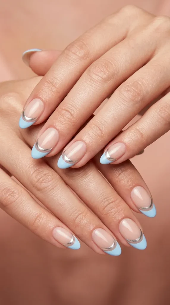 Modern Double French Tip Nails