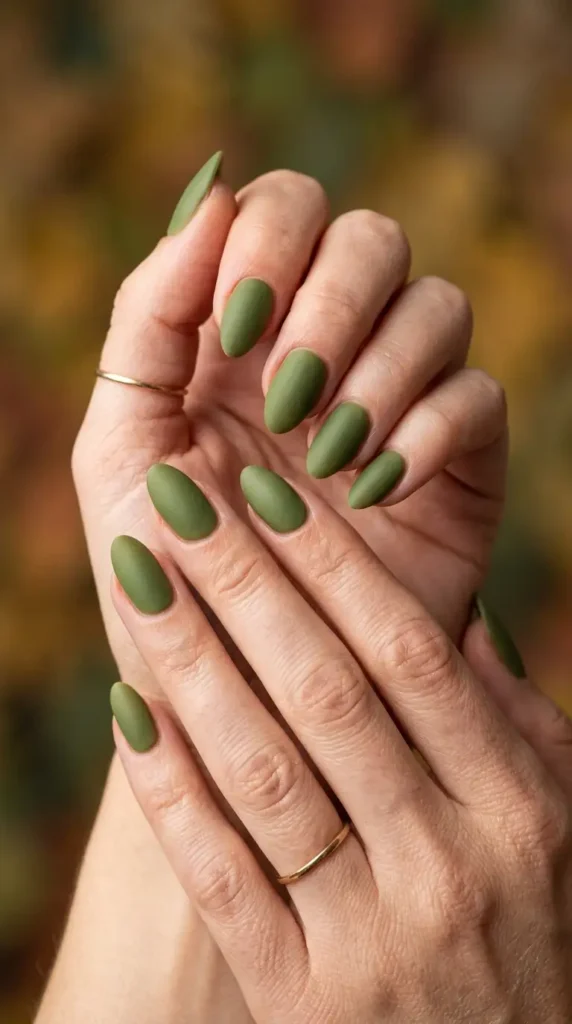 Moss Green Nails