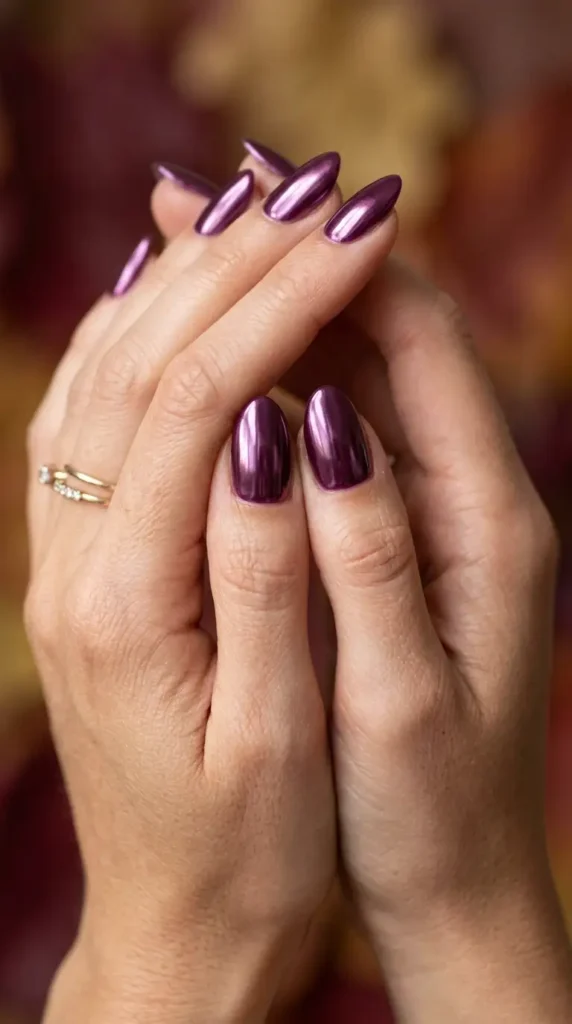 Mulberry Chrome Nails