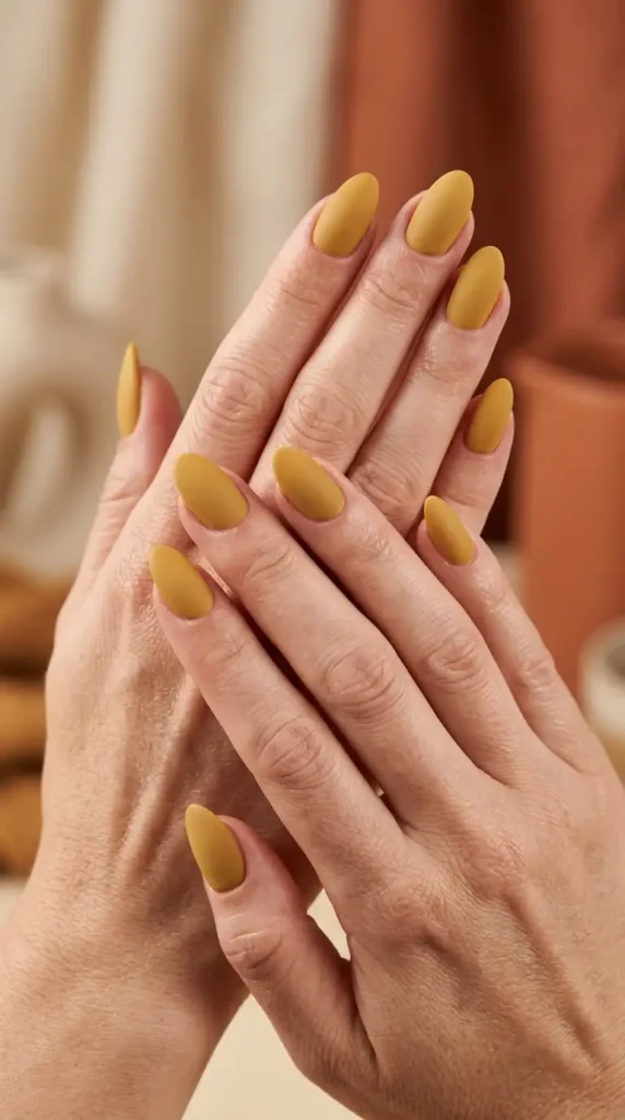 Muted Mustard Nails