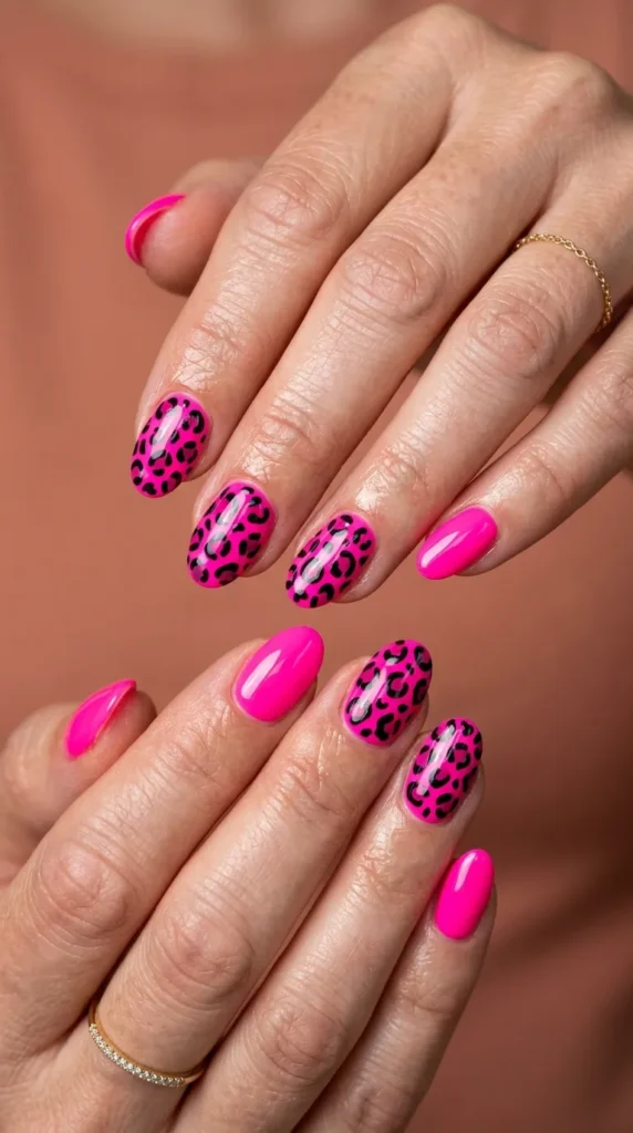 Neon Pink Leopard Accents