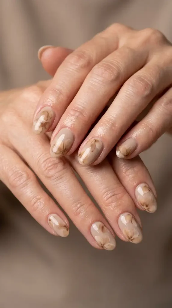 Neutral Blooming Gel Nails