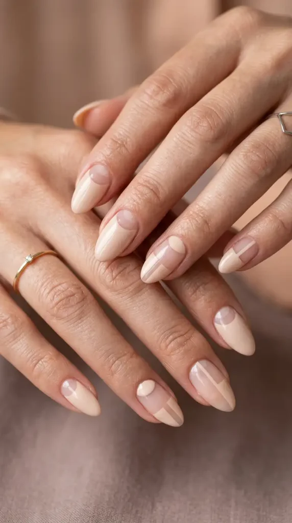 Neutral Negative Space Nails
