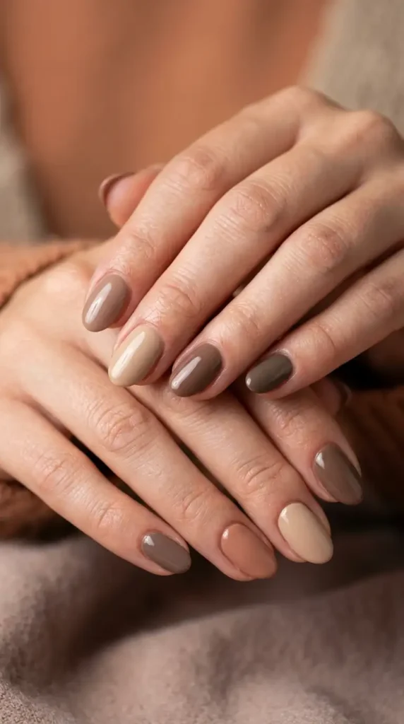 Neutral Skittle Fall Nails