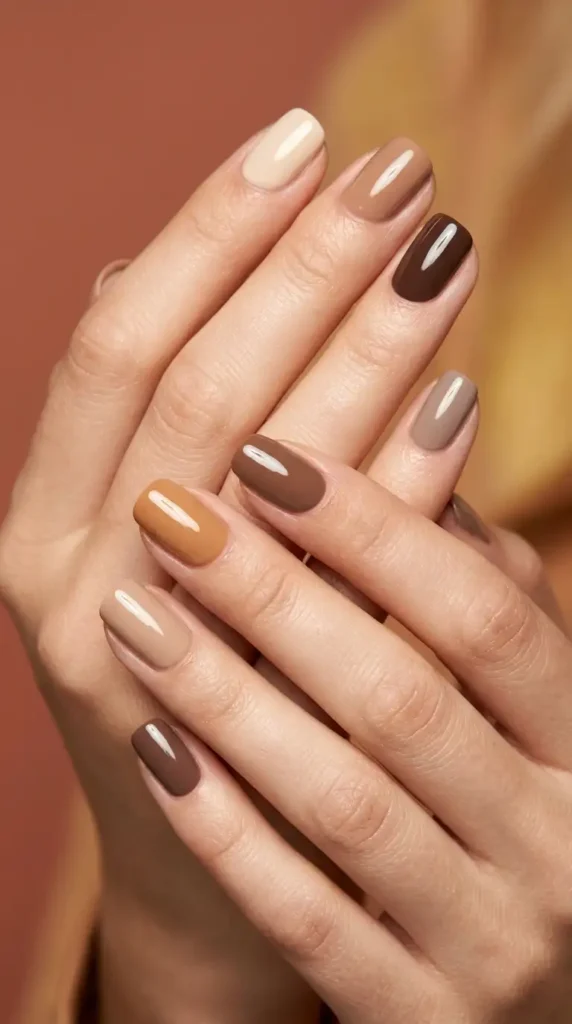 Neutral Skittle Nails