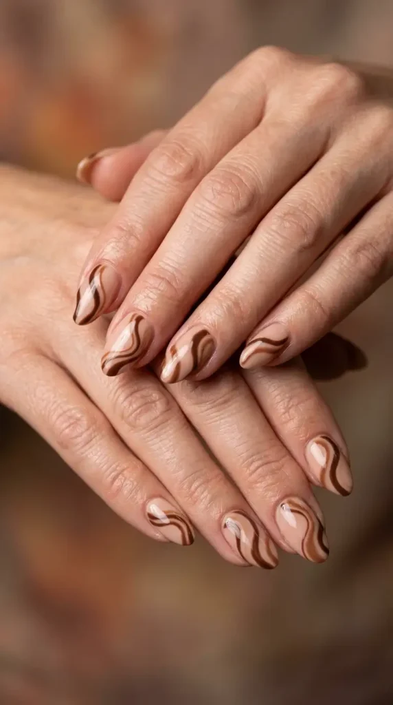 Nude & Brown Abstract Swirls