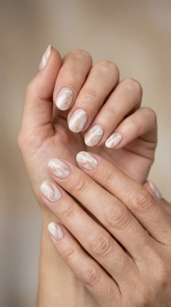 Nude Marble Nails