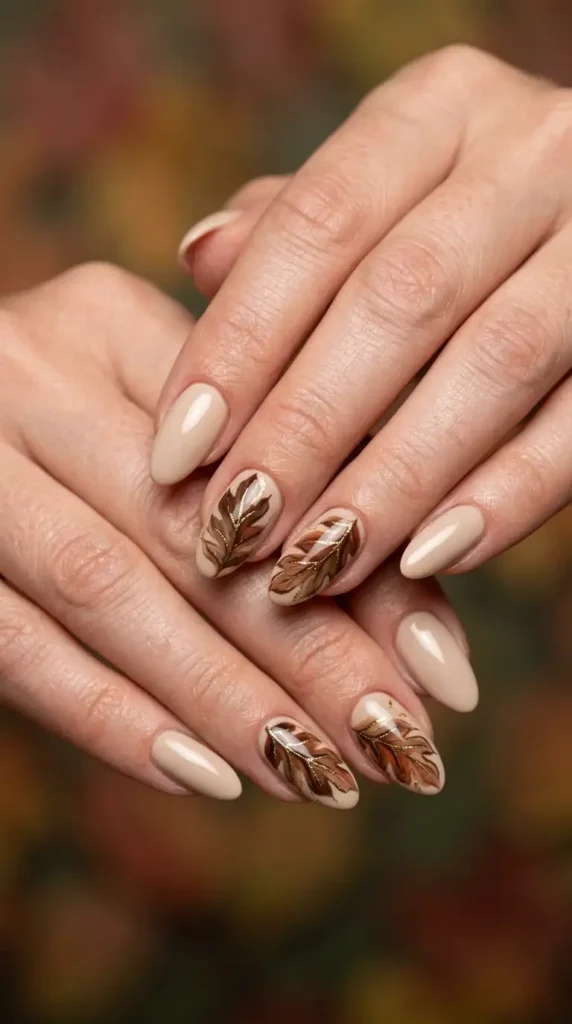 Oak Leaf Nail Art