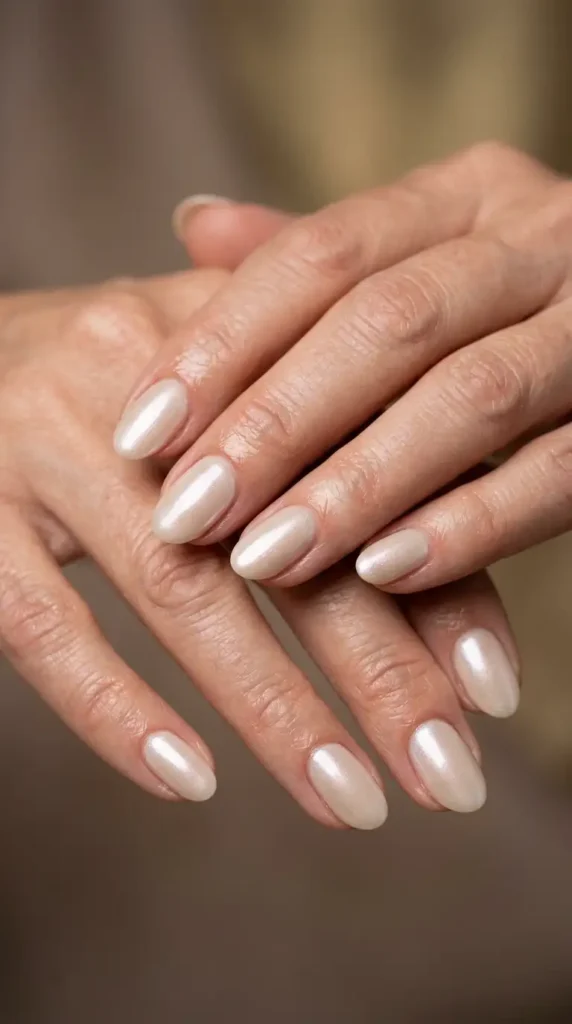 Oat Milk Chrome Nails