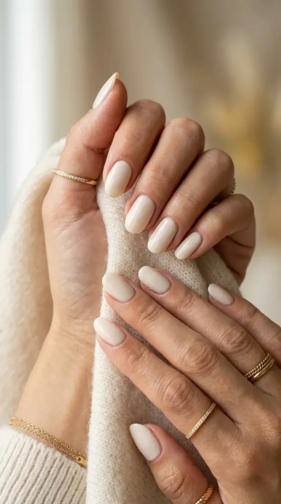 Oat Milk Minimal Nails