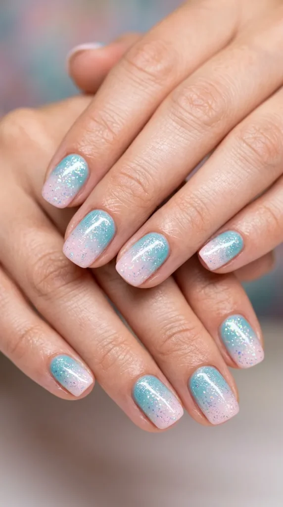 Ocean Breeze Ombre Nails