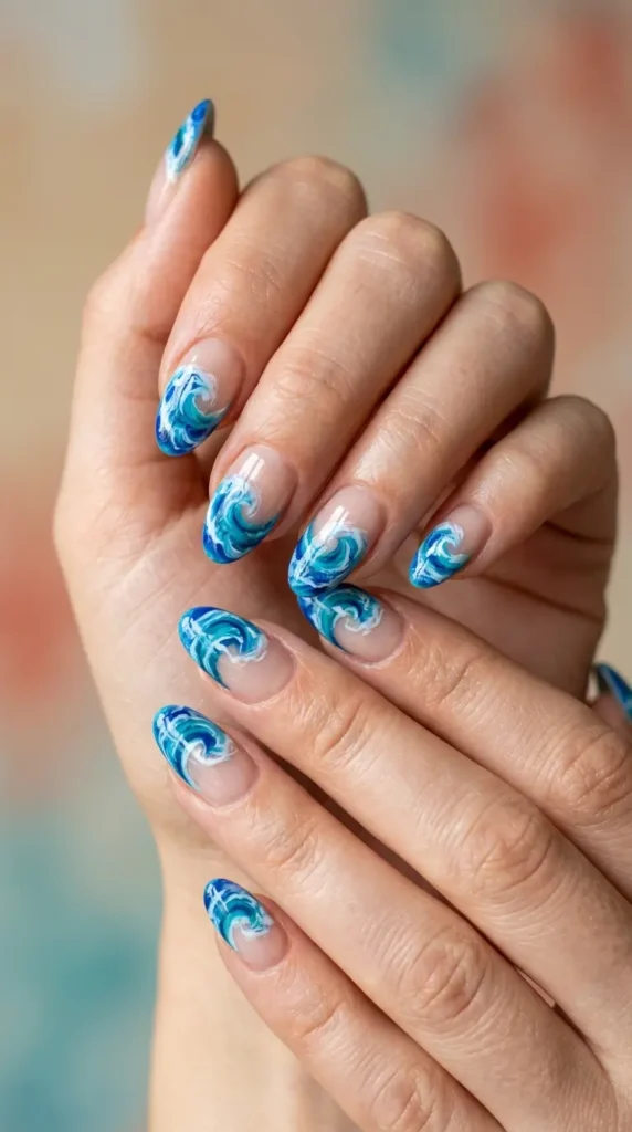 Ocean Wave French Tips