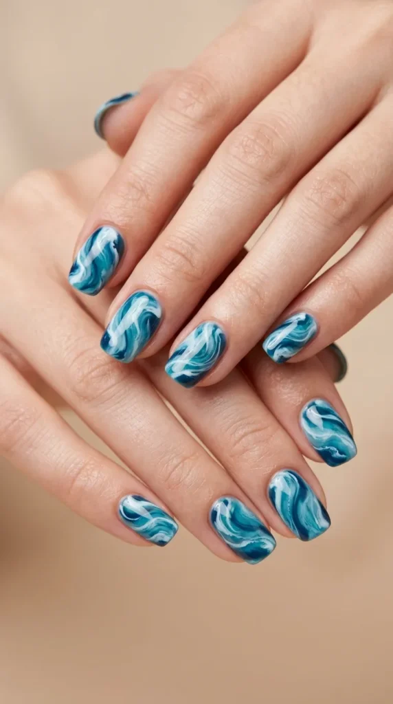 Ocean Wave Inspired Nail Designs