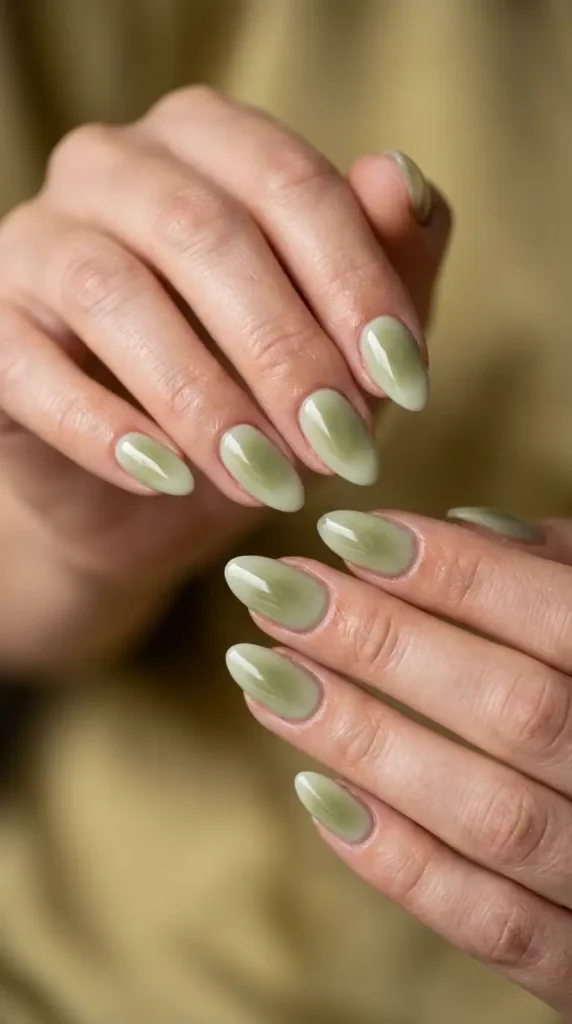 Olive Aura Nails