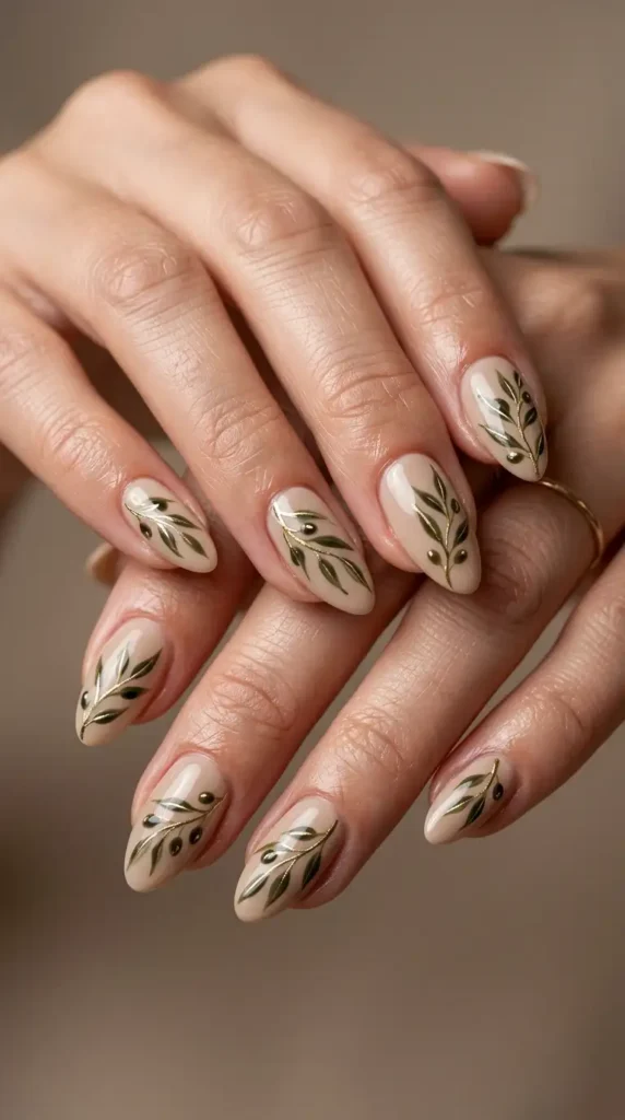 Olive Branch Nail Art