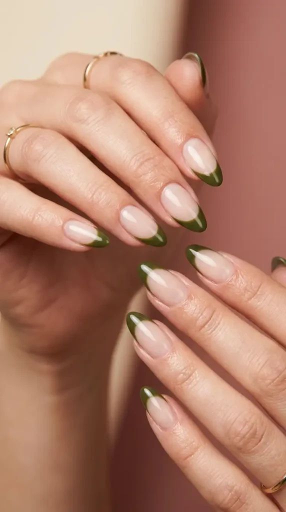 Olive Green French Tips