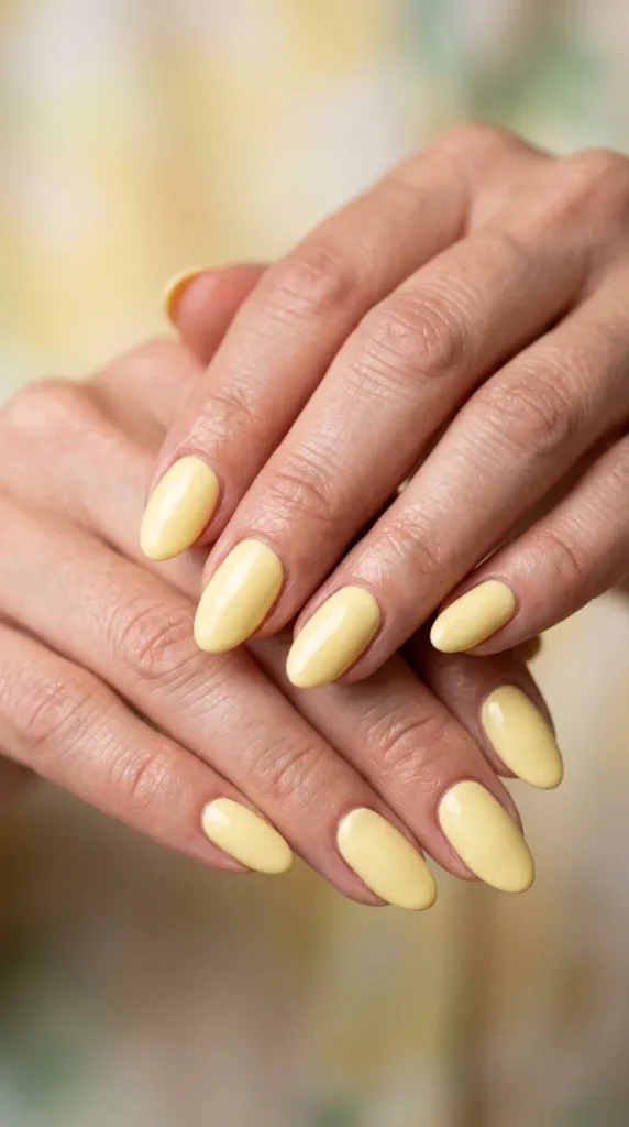 Pale Yellow Oval Nails