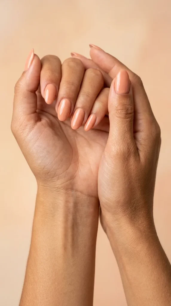 Peachy Nude Everyday Nail Designs