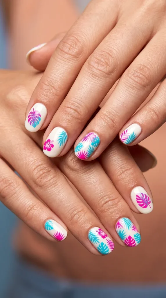 Pink Coconut Vibes Nails