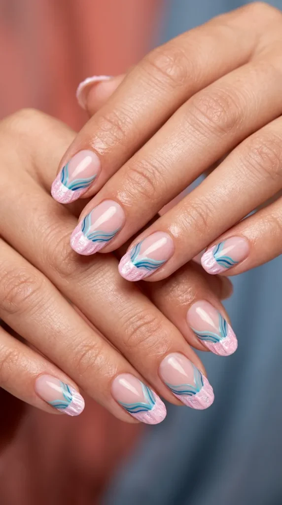 Pink Seashell French Nails