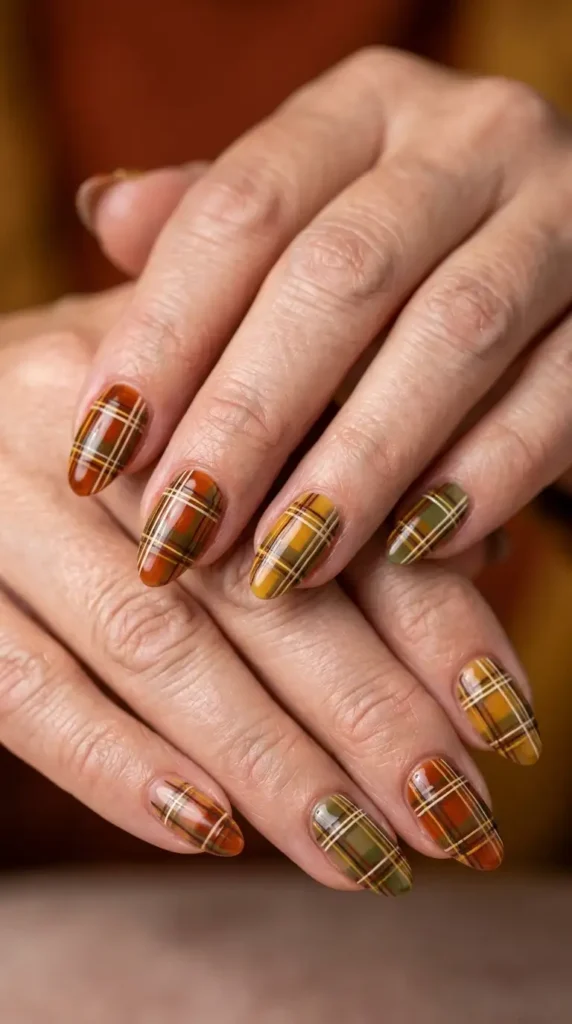 Plaid Fall Nail Art
