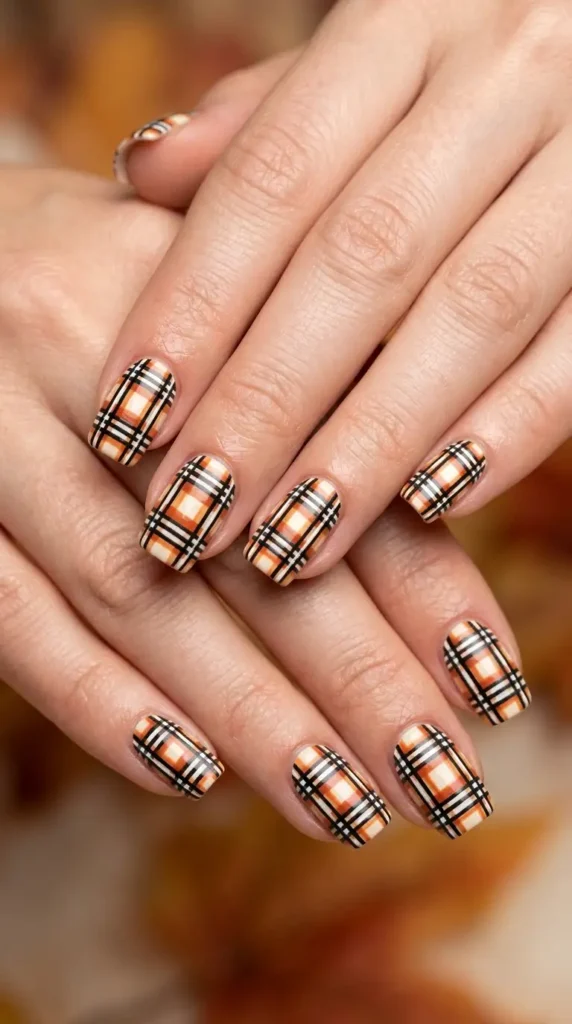 Plaid Flannel Nail Design