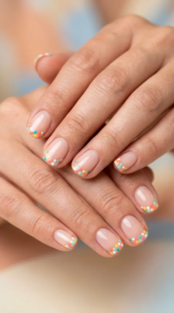 Playful Polka Dot French Nails