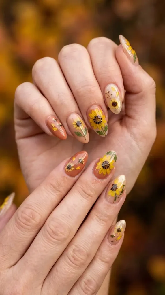Pressed Flower Inspired Nails