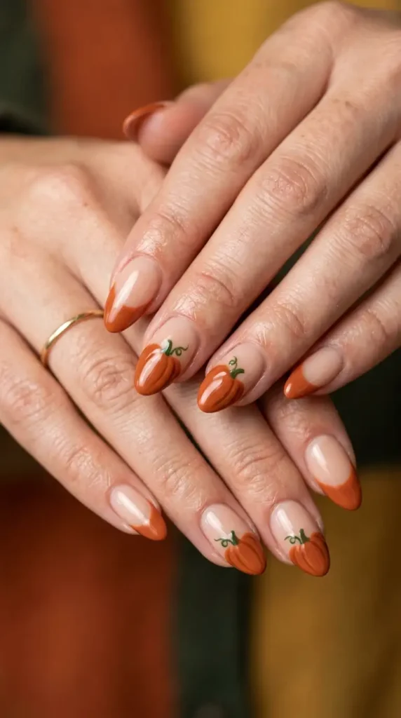 Pumpkin French Manicure