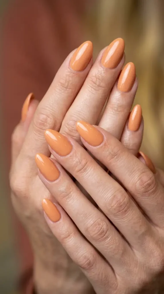 Pumpkin Latte Almond Nails